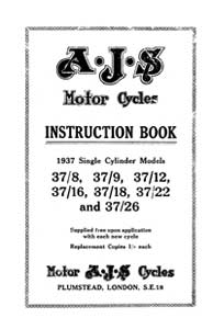  1937 AJS Instruction book