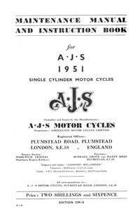 1951 AJS Singles Maintenance manual