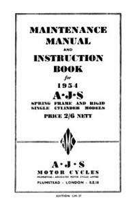 1954 AJS Singles Maintenance manual