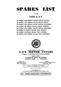  1958 AJS Parts list