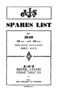 1949 AJS Parts list