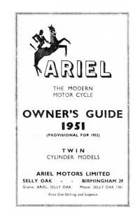 1951-1952 Ariel Twin KG & KH owners guide