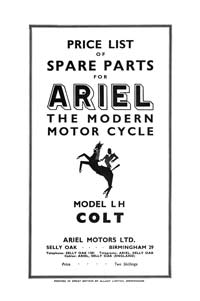 1954-1955 Ariel Colt parts book