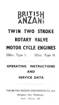 British Anzani 250cc operating instructions & Data