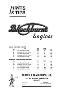 Blackburne Engines Hints & Tips