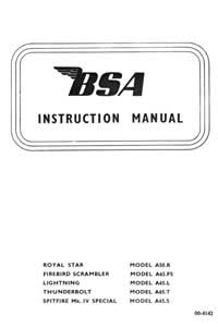 1968 BSA A50 A65 instruction book