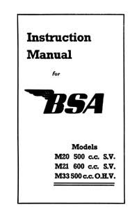 1951 BSA M20 M21 M33 instruction book