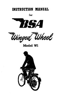 BSA Winged Wheel Model W1 instruction book  