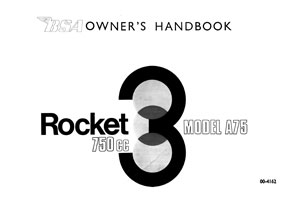 1969 BSA A75 Rocket 3 owners handbook