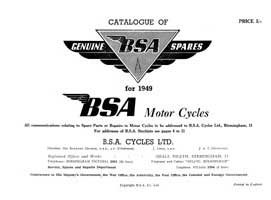 1949 BSA All Models parts book