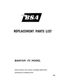1969-1971 BSA 175 Bantam parts book
