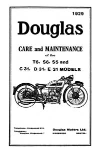 1930-1931 Douglas T6, S6, S5 & C/31, D/31, E/31maintenance book