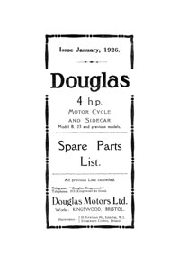 1926 Douglas 'B23' 4hp parts book