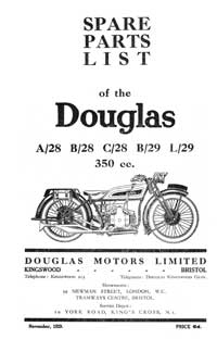1928-1929 Douglas A/28 B/28 C/28 B29 L/29 parts books