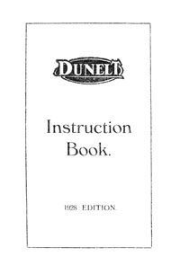 1922 - 1928 Dunelt all models Instruction book