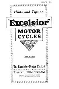 Excelsior 1929 all models Hints and tips 