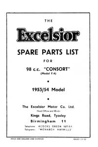 1953-1956 Excelsior Consort parts book