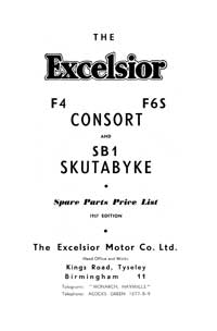 1957-1958 Excelsior Consort & Skutabuke parts book 