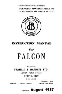 1957-1959 Francis Barnett Falcon 74 instruction manual