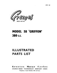 Greeves 58 'Griffon' 380cc parts list