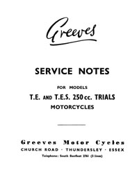 Greeves 24 T.E. & 24 T.E.S. 250cc Trials Service Notes