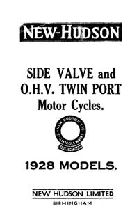1928 New Hudson S.V. & OHV Twin port instruction book