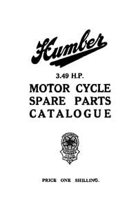Humber model 3.49hp. parts list