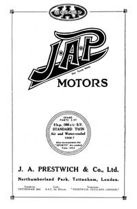 1926-1927 JAP  8hp models parts book  