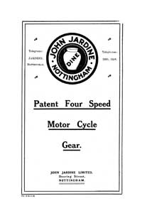 Jardin Mk17 4 speed motorcycle gear instruction & parts book   