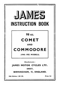 1948-1952 James Comet & Commodore instruction book
