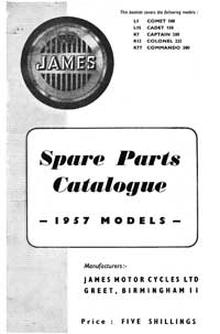 1957 James models parts book