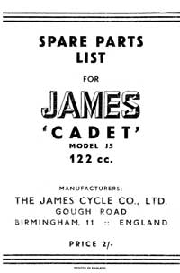 1953-1954 James Cadet parts book