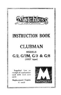 1937 Matchless Clubman instruction book