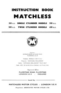 1960 Matchless single & twins maintenance manual
