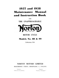 1957-1958 Norton 88 & 99 maintenance manual