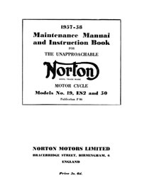 1957-1958 Norton 19S ES2 50 maintenance manual