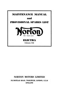 1963-1964 Norton Electra maintenance manual, parts list