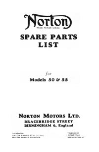 1933 Norton models 50 & 55 parts book