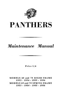 1953-1956 Panther 65 & 75 maintenance manual