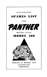 Panther model 100 parts list