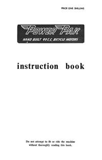 Power pak 49cc instruction book