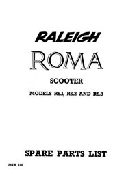 Raleigh Roma scooter RS1 RS2 RS3 parts list