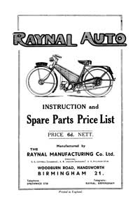 Raynal Auto  Instruction & parts list