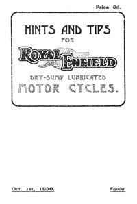 1931 Royal Enfield F31 G31 HA31 JA31 H31 J31 instruction book