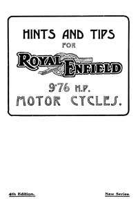 1929 Royal Enfield 9.76 h.p. Model 182 instruction book
