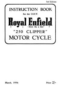 1956 Royal Enfield model 250 Clipper instruction book