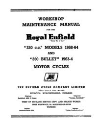Royal Enfield Spring Frame 250-350cc workshop manual