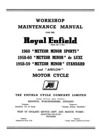 1958-1960 Royal Enfield Meteor Minor sports de-Luxe & Standard Workshop manual