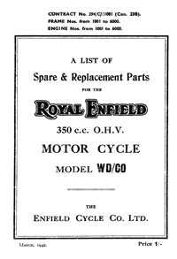 1942 Royal Enfield WD model WD/CO parts book