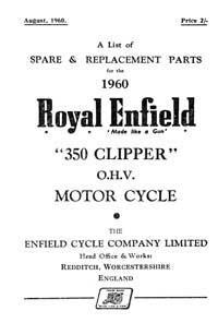 1960 Royal Enfield model 350 Clipper parts book 